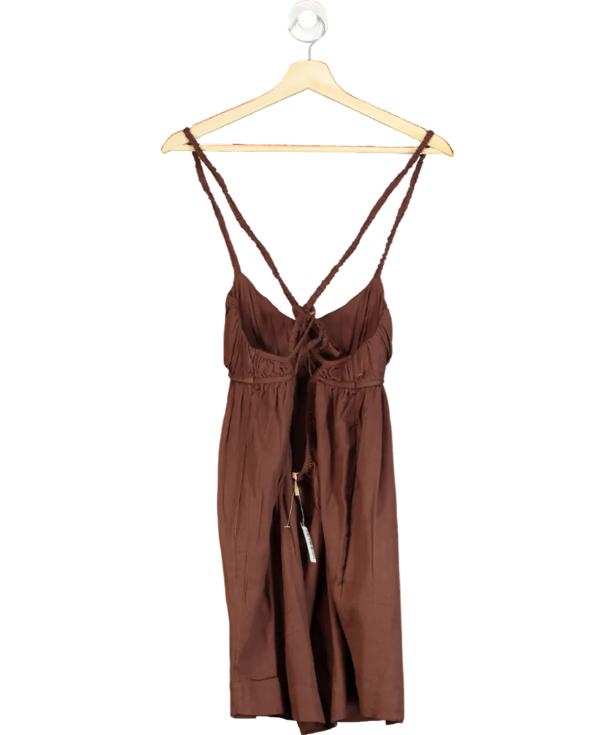 Free People Brown Tell All Mini Dress UK S
