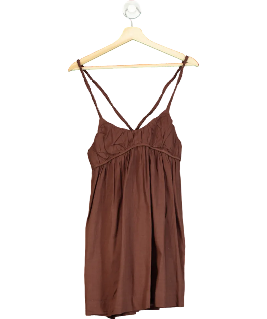 Free People Brown Tell All Mini Dress UK S