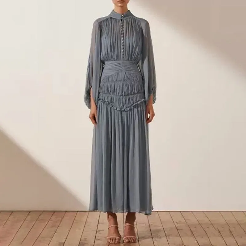 Frill Trim Fold Pleated Slim Summer Clothes For Women