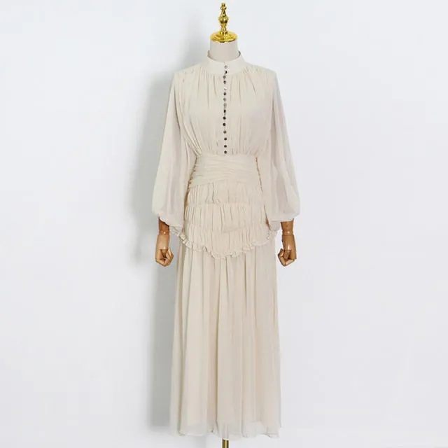 Frill Trim Fold Pleated Slim Summer Clothes For Women