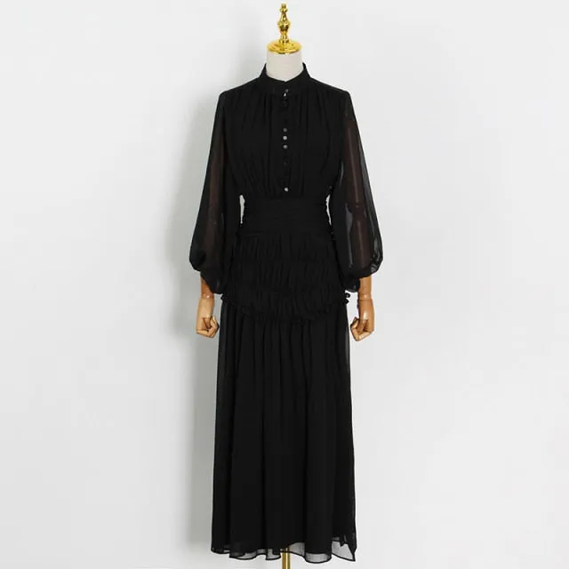 Frill Trim Fold Pleated Slim Summer Clothes For Women