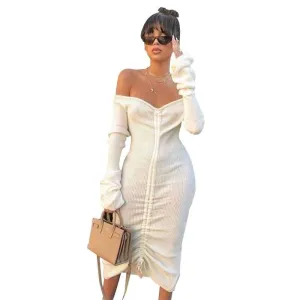 Front Drawstring Sexy Bandage Dresses