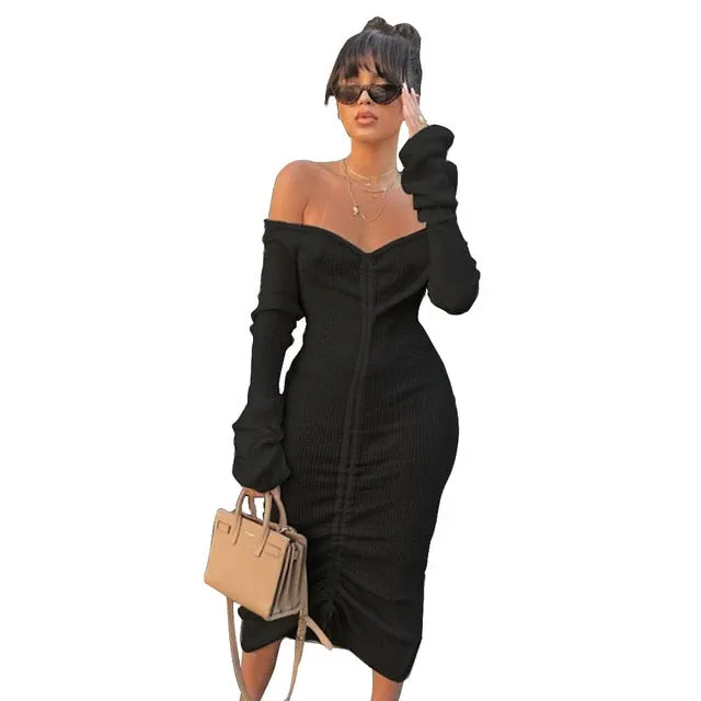 Front Drawstring Sexy Bandage Dresses