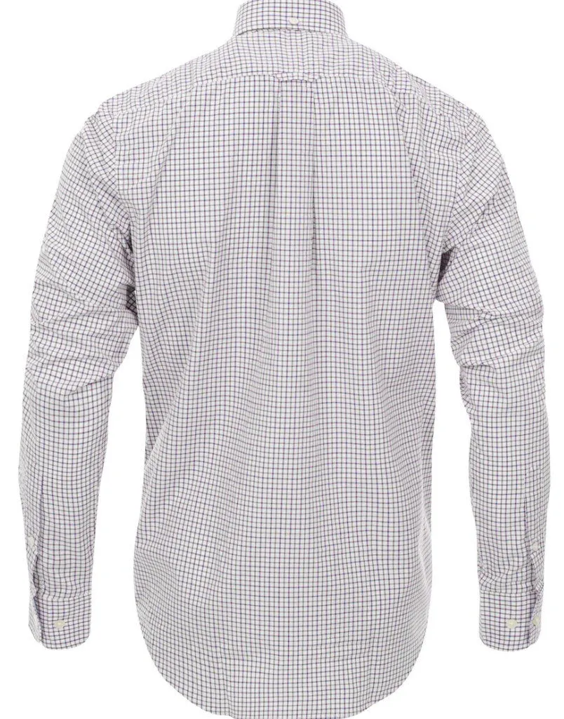GANT Brown Saranac Poplin Tattersall Button Down Shirt 350520 Size Medium