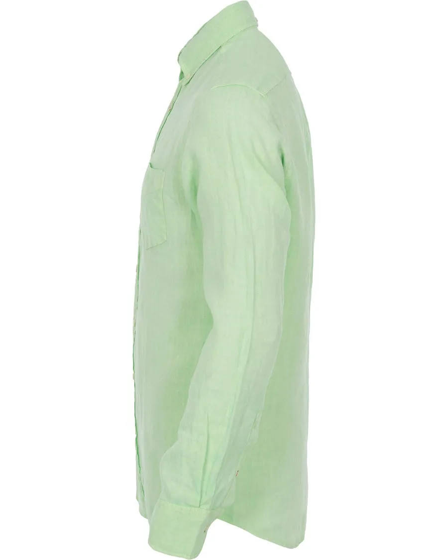 GANT Pale Jasmine Linen Fitted Button Down Shirt 393102 Size Medium