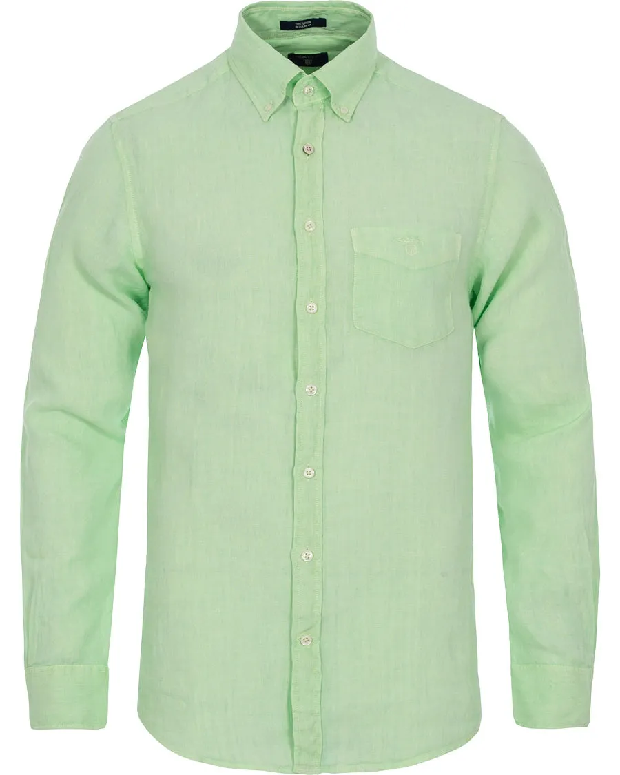 GANT Pale Jasmine Linen Fitted Button Down Shirt 393102 Size Medium