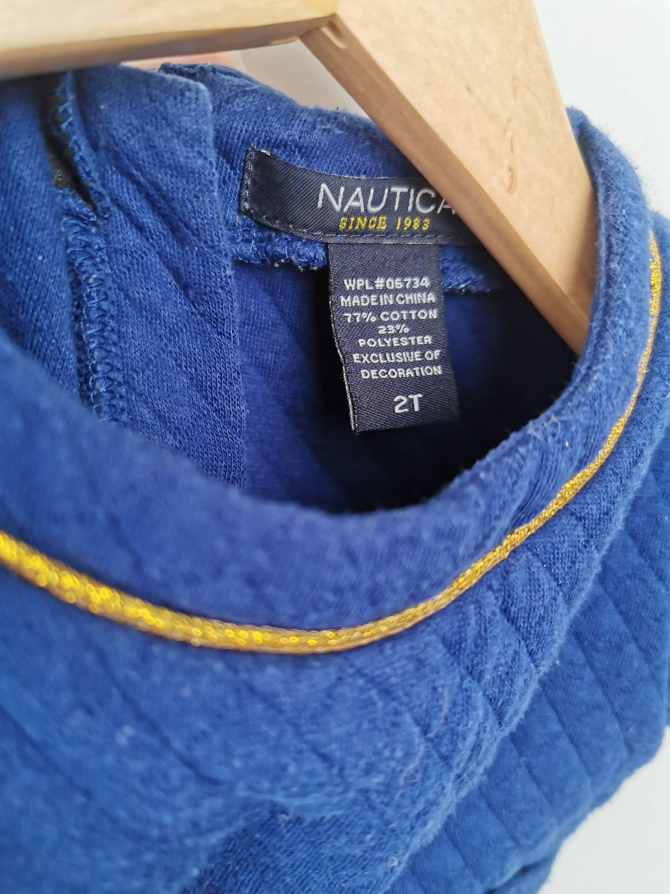 GIRL SIZE 2 YEARS - NAUTICA, Royal Blue, Quilted Dress EUC B38