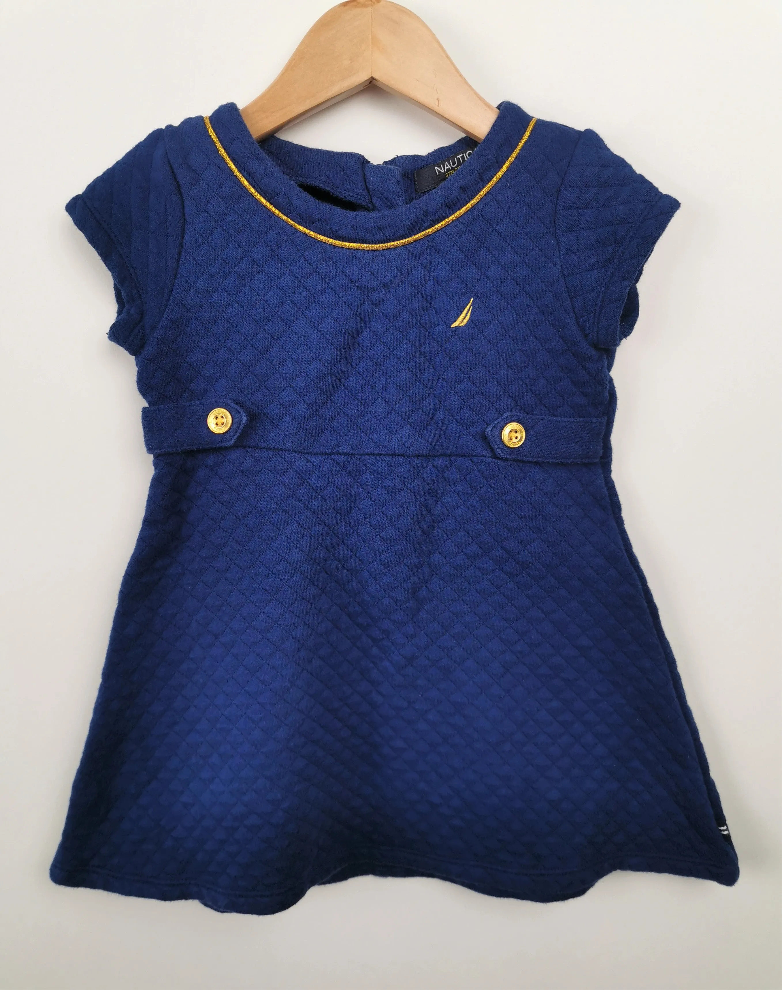GIRL SIZE 2 YEARS - NAUTICA, Royal Blue, Quilted Dress EUC B38