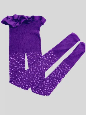 Girls Crystal Rhinestone Embellished Fishnet Tights