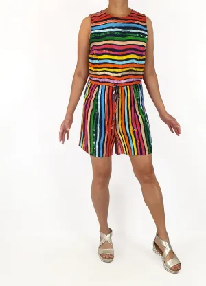 Gorman   Khindah Khalidy rainbow striped playsuit size 10