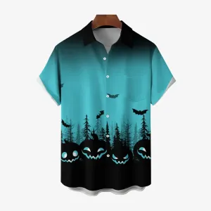 Halloween Ghost Pumpkin Casual Short Sleeve Shirt 2409002250