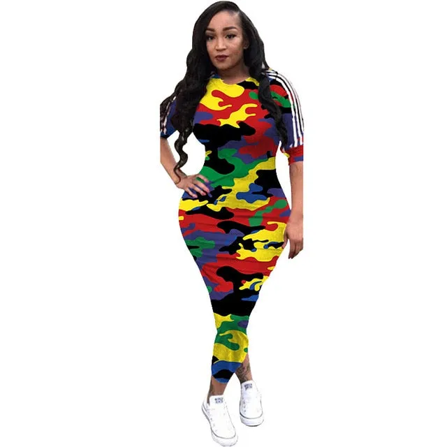 HAOOHU  Work Summer Style Women Bodycon Sexy 2020 New Arrival Casual  Crew Neck Half Sleeve Midi Dress