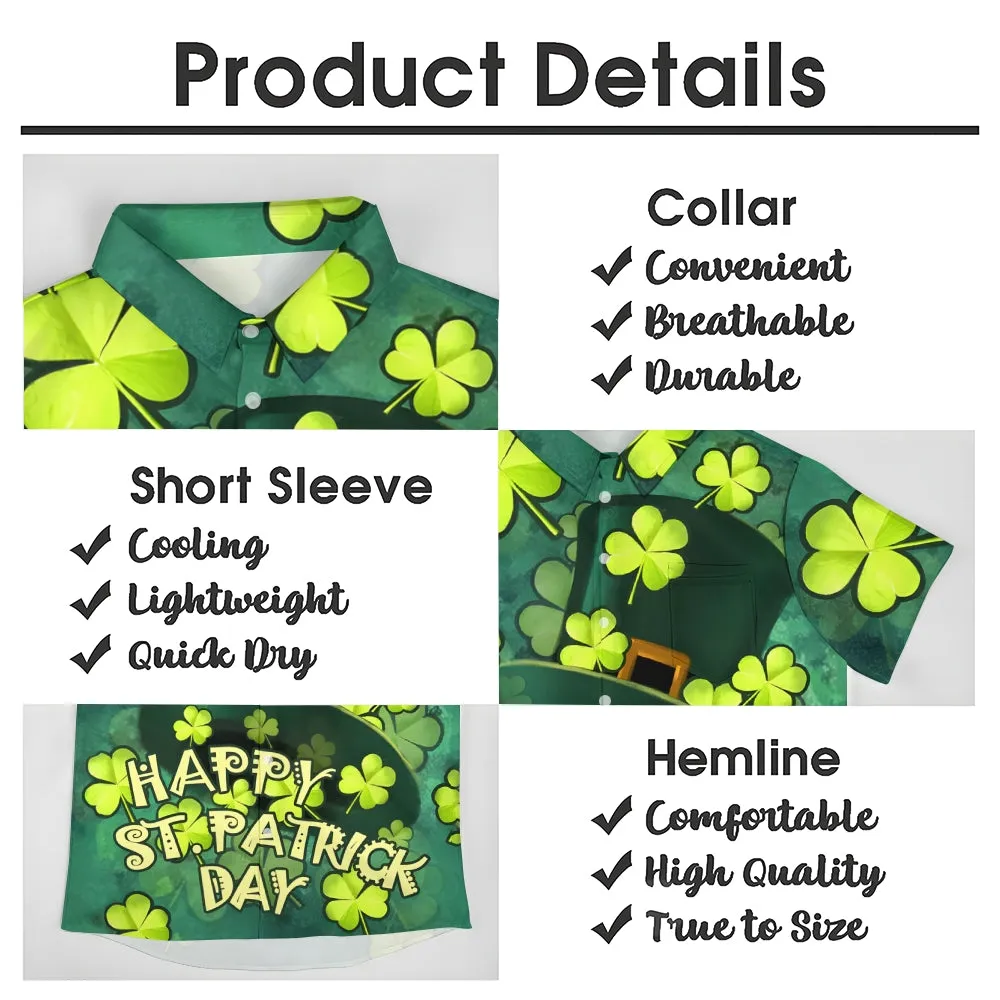 Happy St. Patrick's Day Casual Short Sleeve Shirt 2411013087