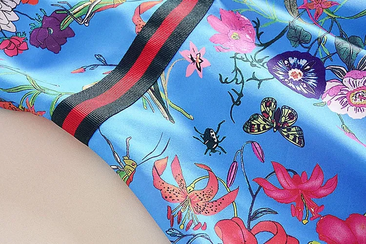 Harper Collins Retro Catwalk Flower Print Long Sleeved Dress