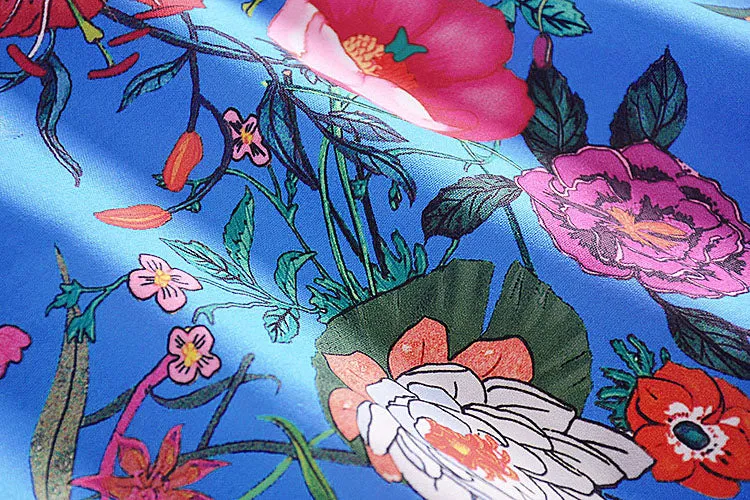 Harper Collins Retro Catwalk Flower Print Long Sleeved Dress