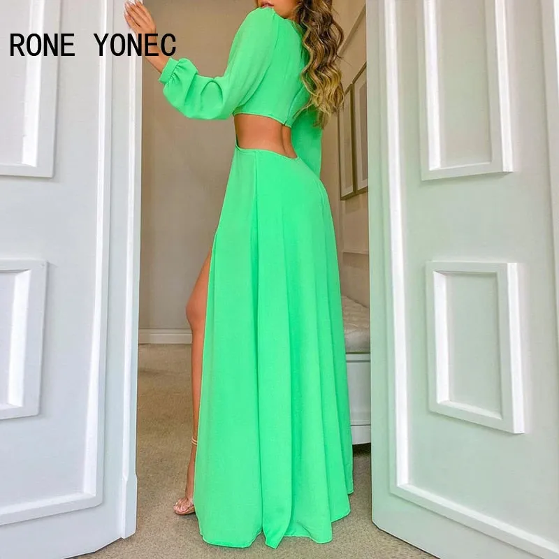 High Slit Cutout Maxi Sexy Dress