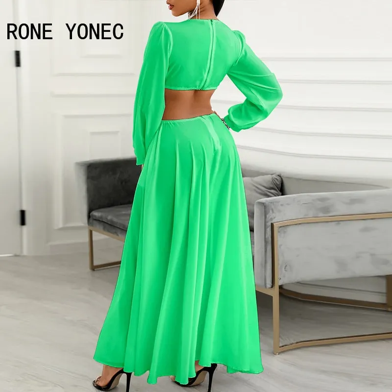 High Slit Cutout Maxi Sexy Dress