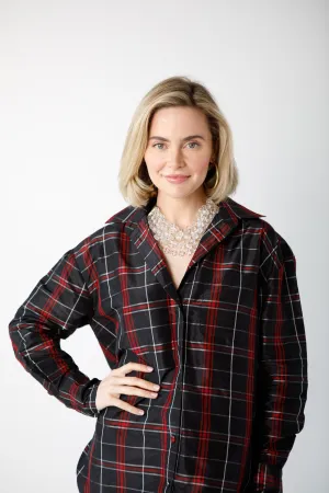 Holly Top Black Tafetta-Holiday 2024