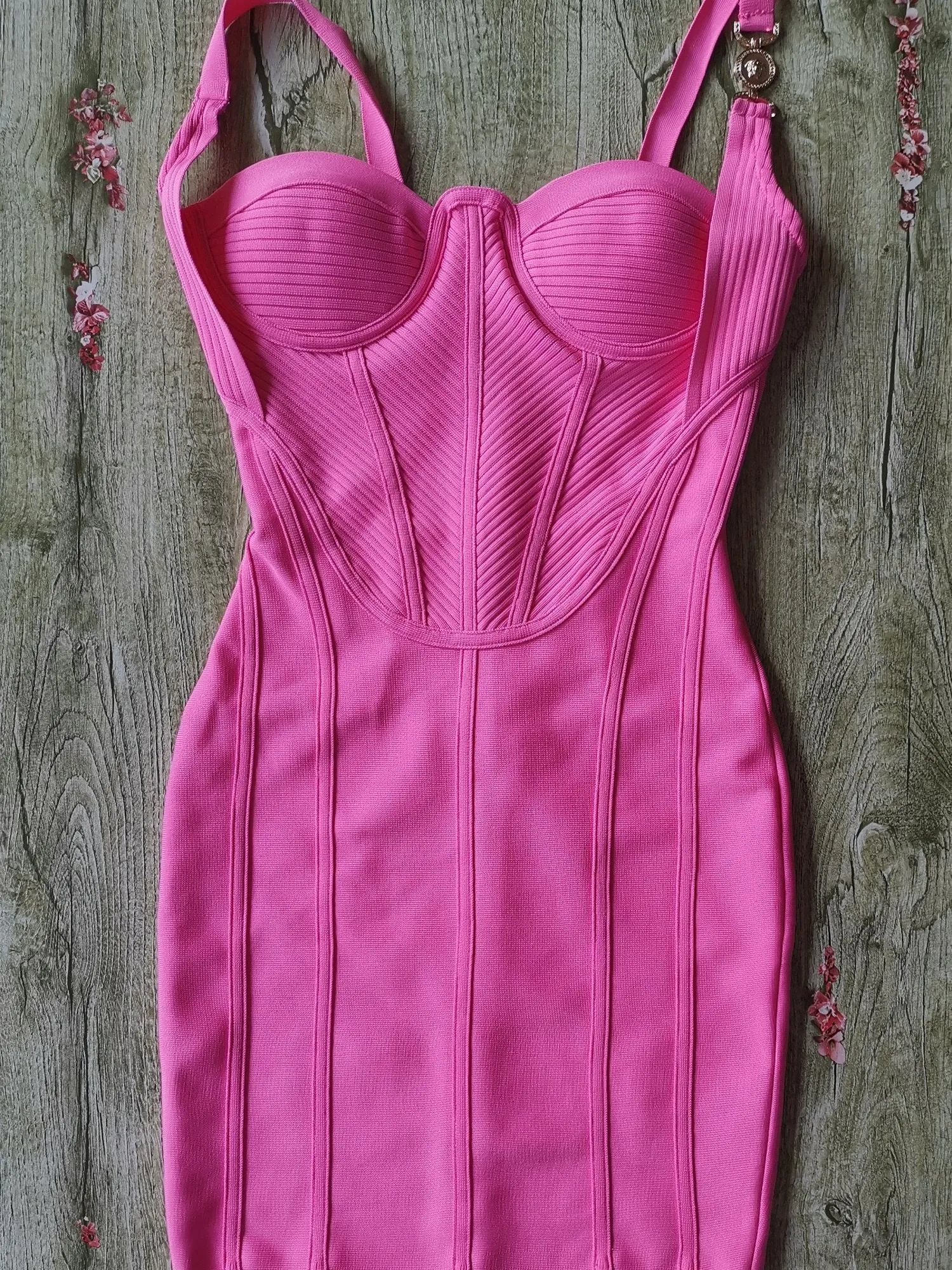 Hot Pink Sweet Bustier Bandage Dress