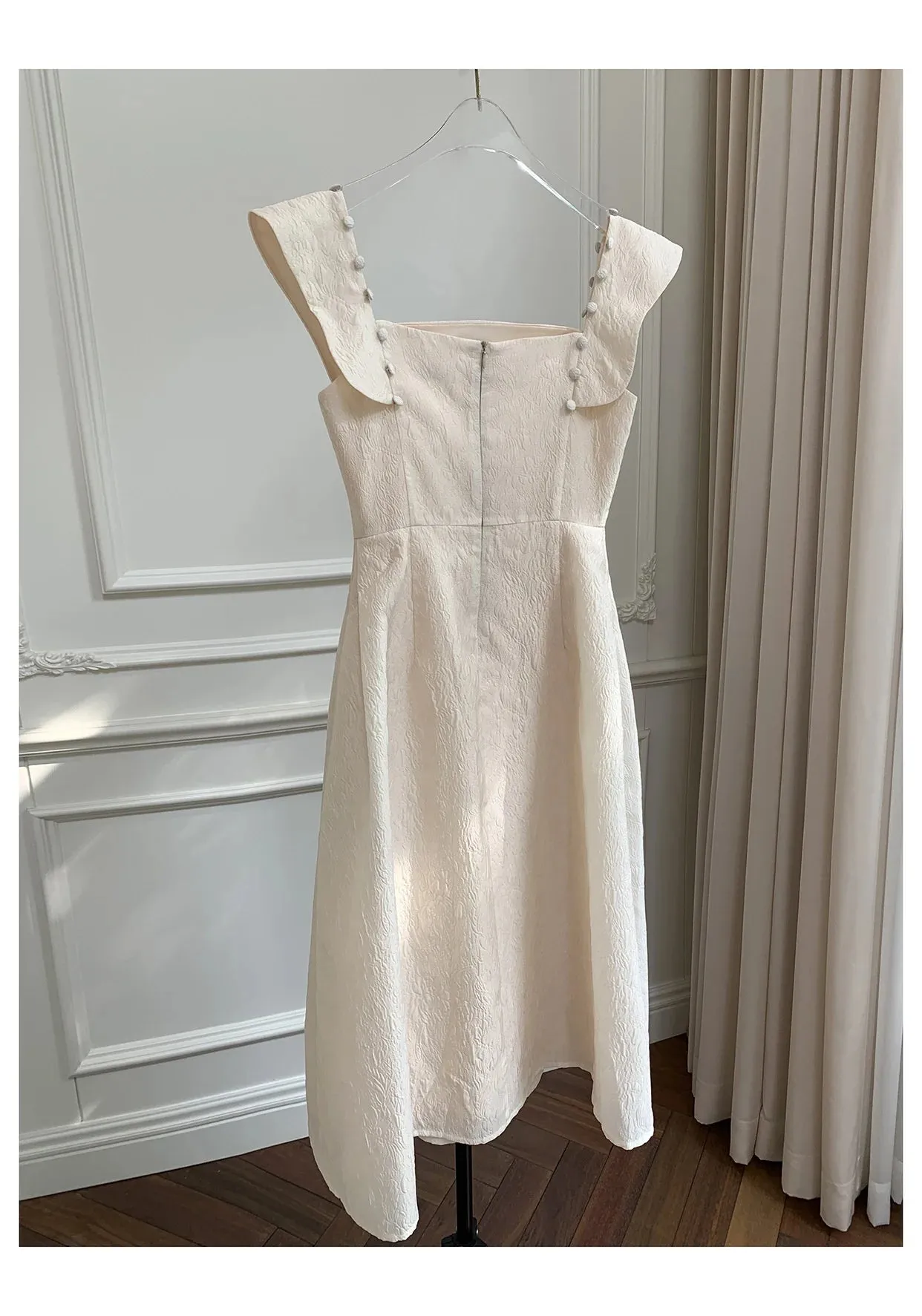 Itzayana Backless Button Spliced Slim Dress