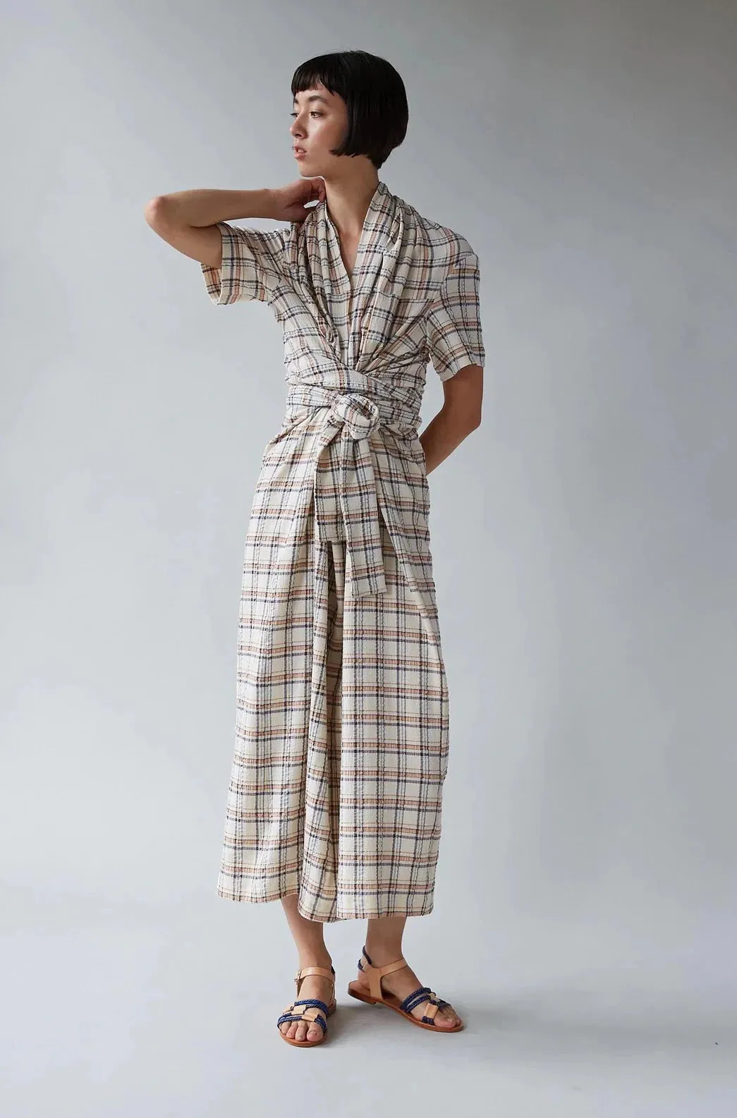 Jocelyn Dresss, Pecan Plaid Gauze