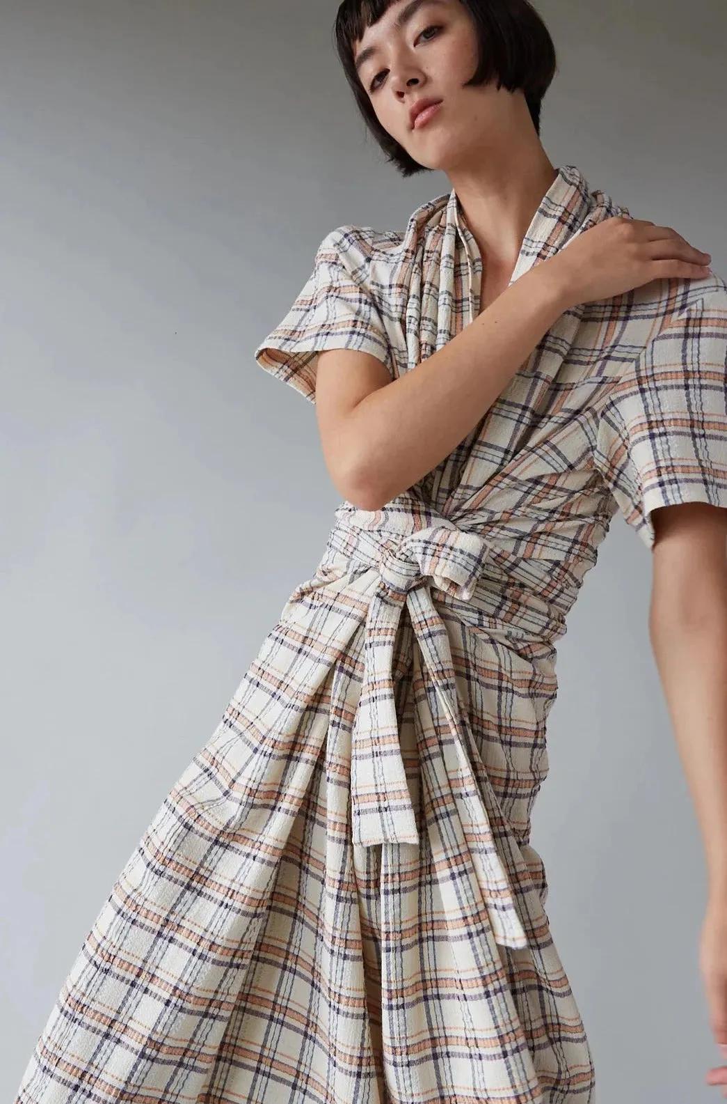 Jocelyn Dresss, Pecan Plaid Gauze