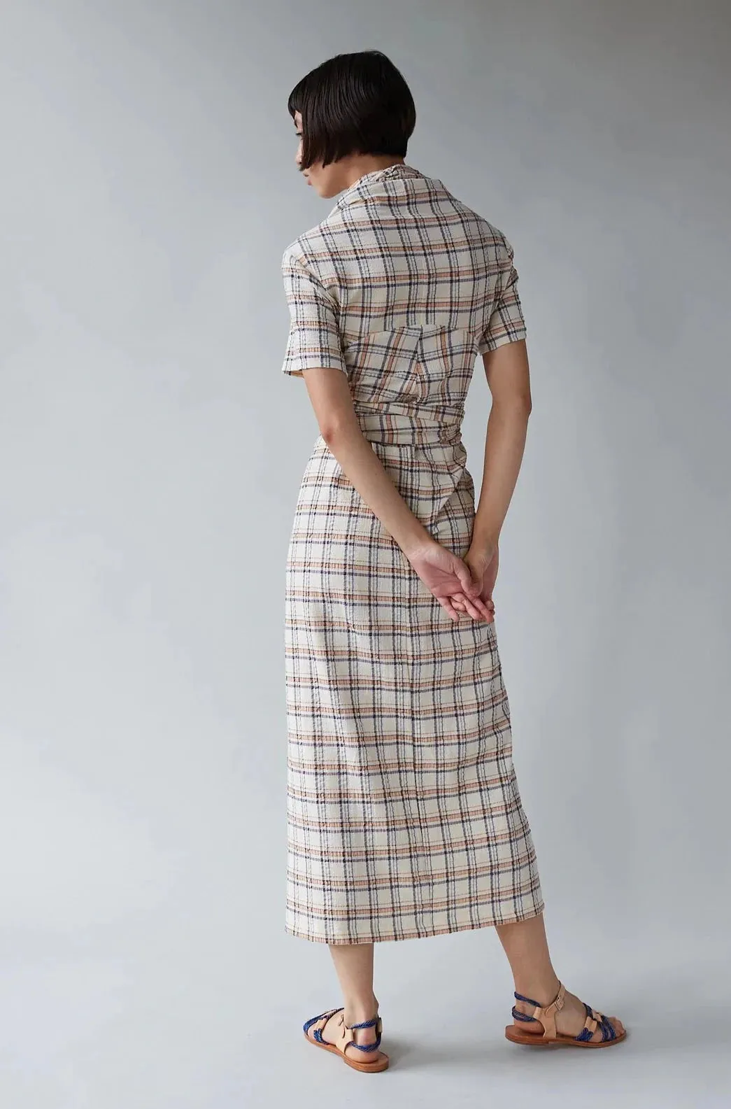 Jocelyn Dresss, Pecan Plaid Gauze