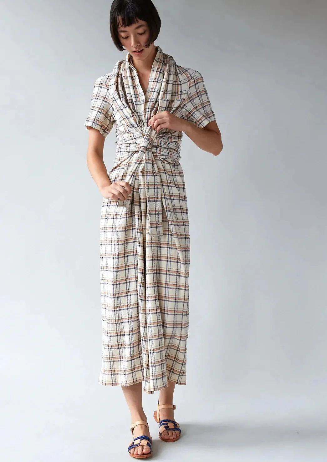 Jocelyn Dresss, Pecan Plaid Gauze