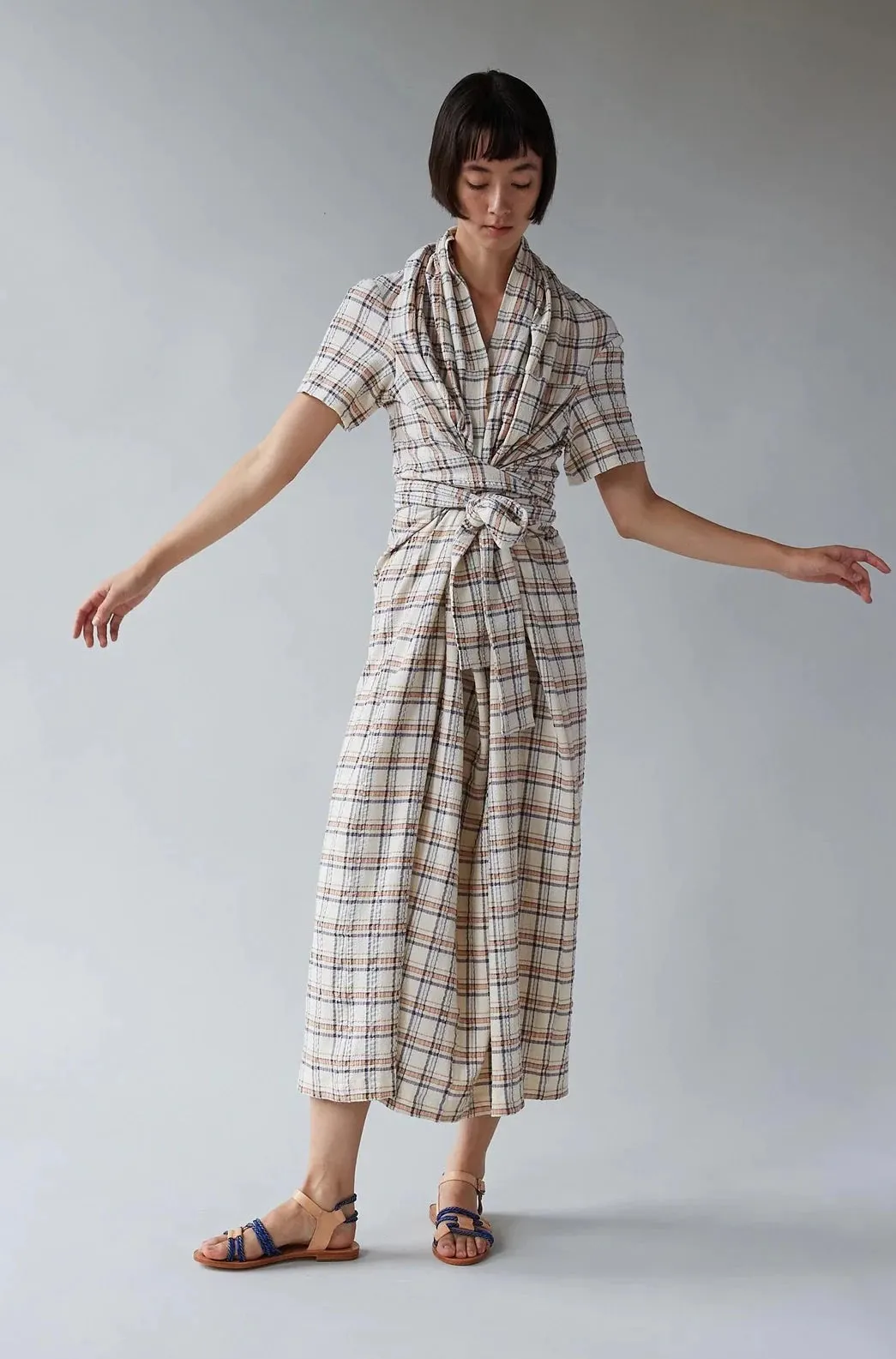 Jocelyn Dresss, Pecan Plaid Gauze