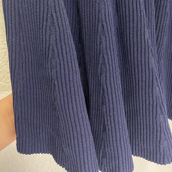 Jonathan Simkhai Women Navy Ribbed  Knit Knee Length Skirt Size M‎ Preppy