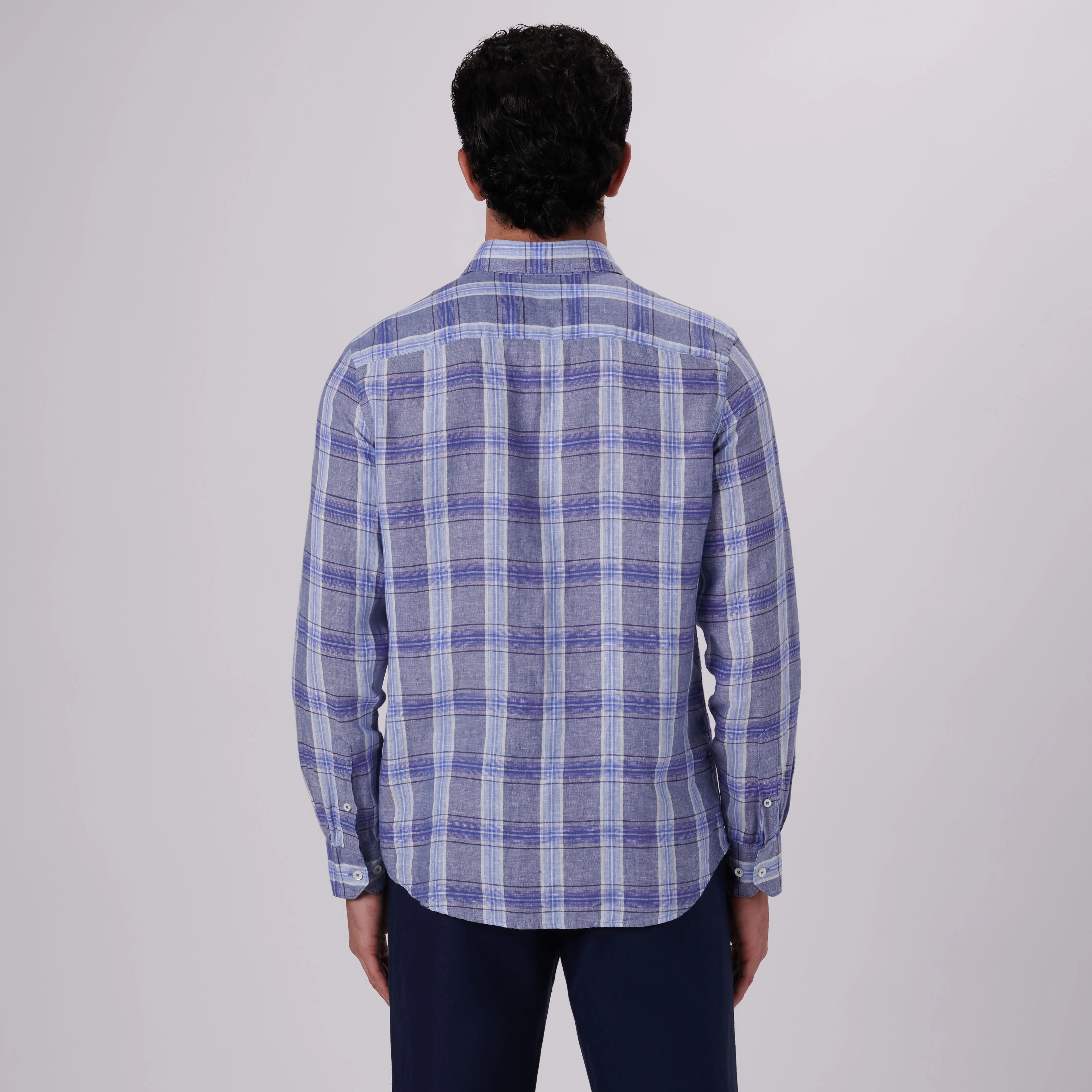 Julian Plaid Check Linen Shirt