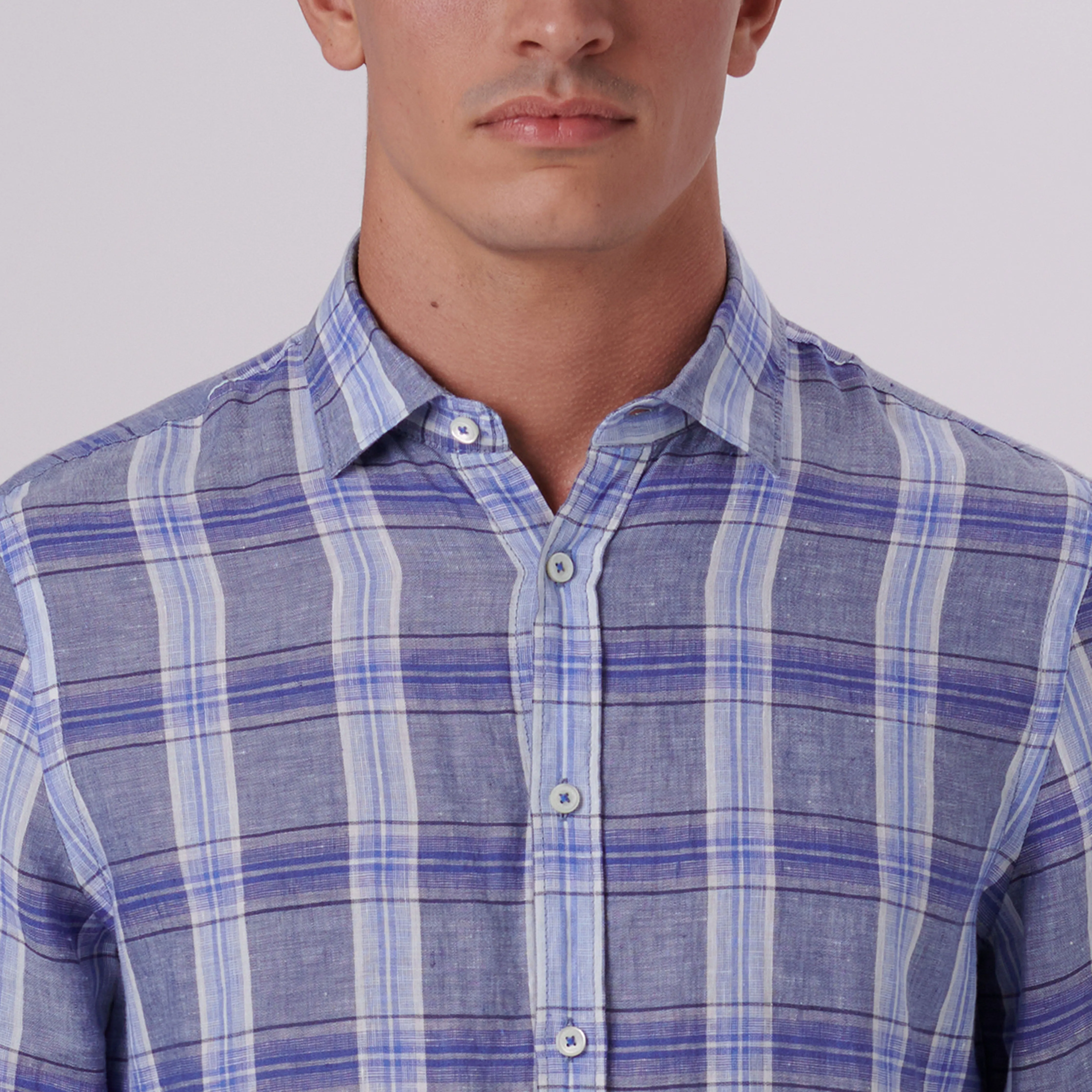Julian Plaid Check Linen Shirt