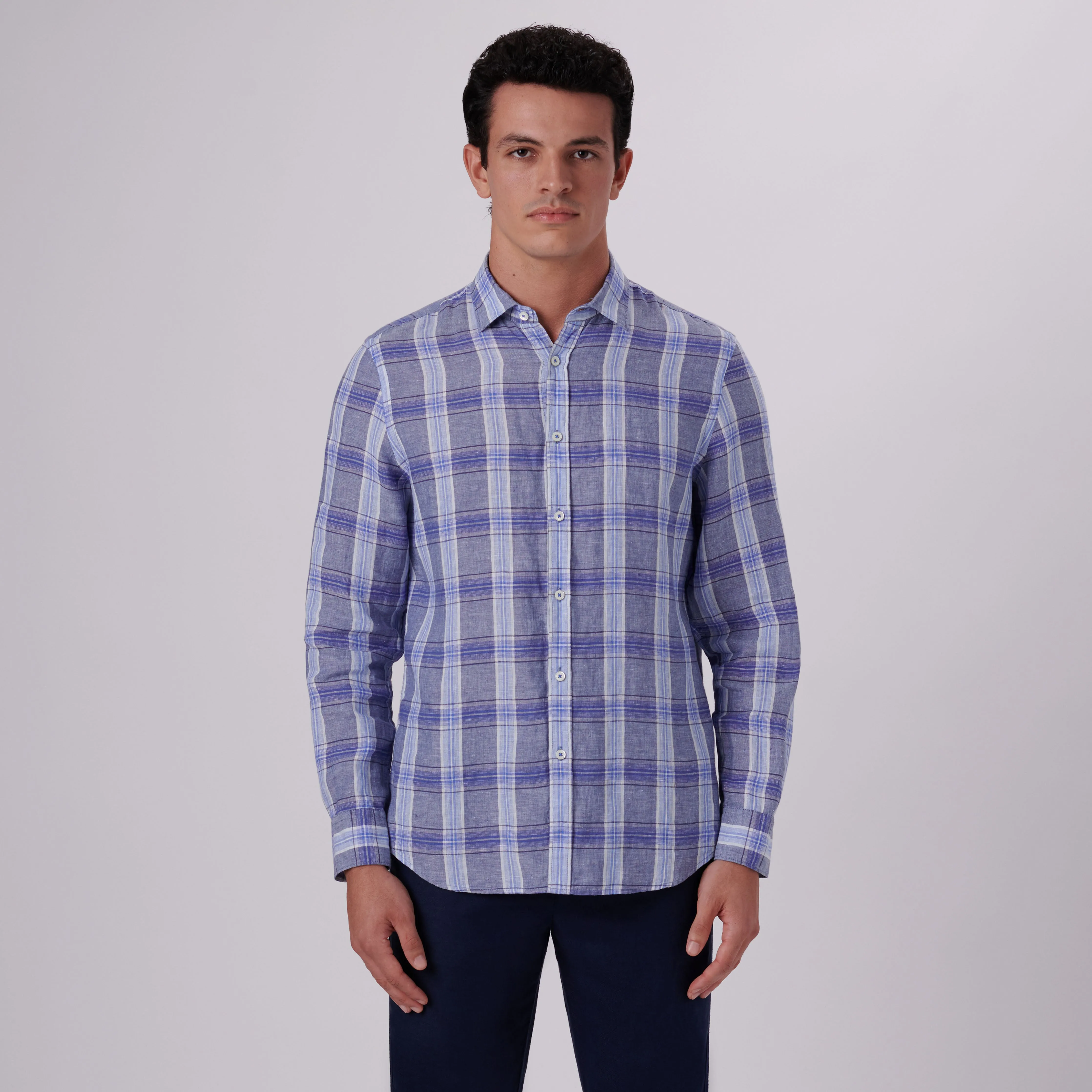 Julian Plaid Check Linen Shirt