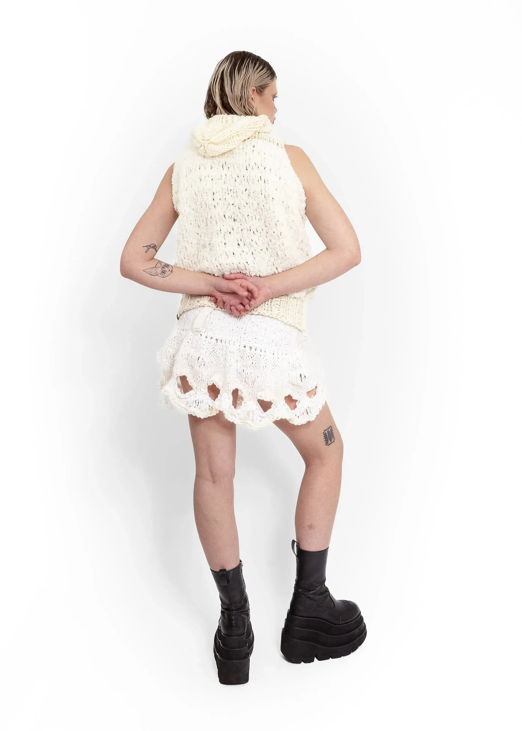 K Hole Knit Bubble Skirt