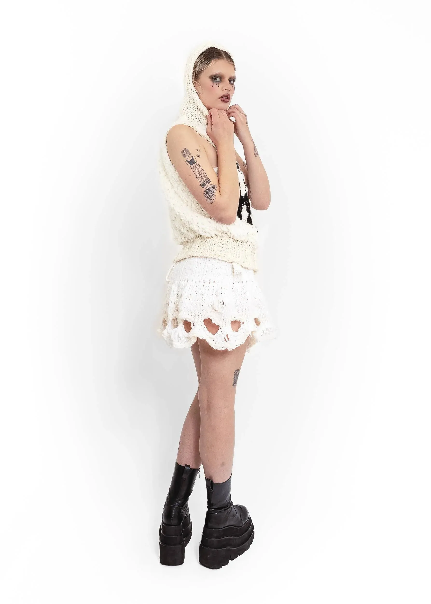 K Hole Knit Bubble Skirt
