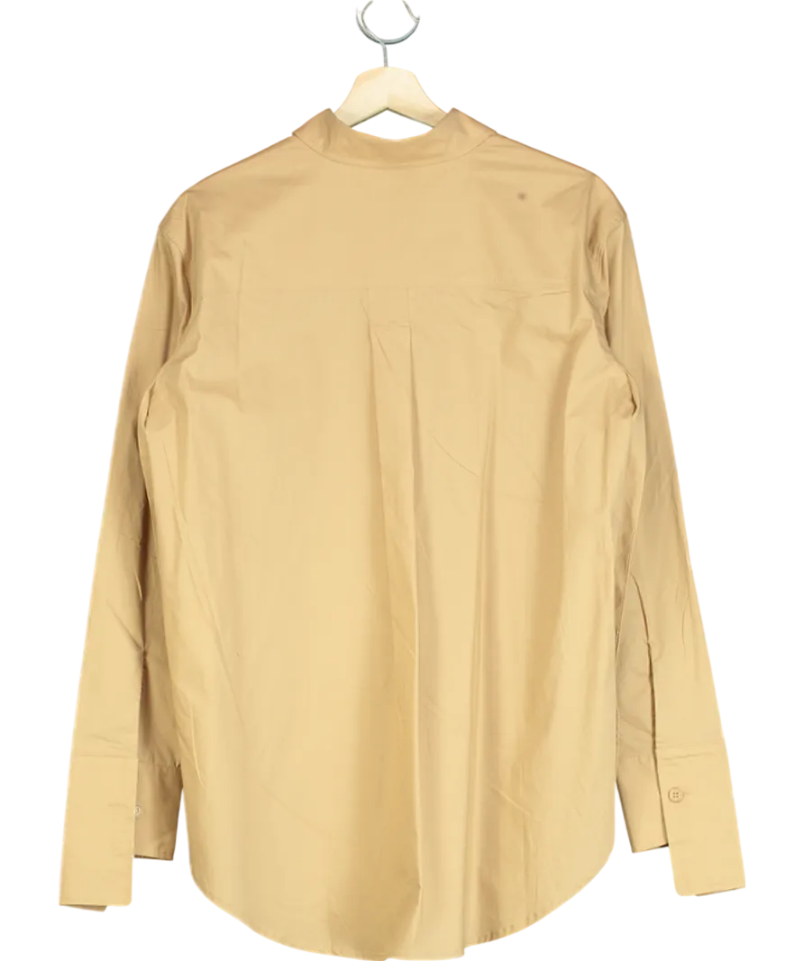 Karen Millen Beige The Founder Cotton Poplin Woven Shirt UK 10