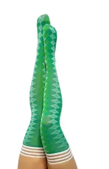 KIXIES PAR 4 - GREEN ARGYLE SIZE B