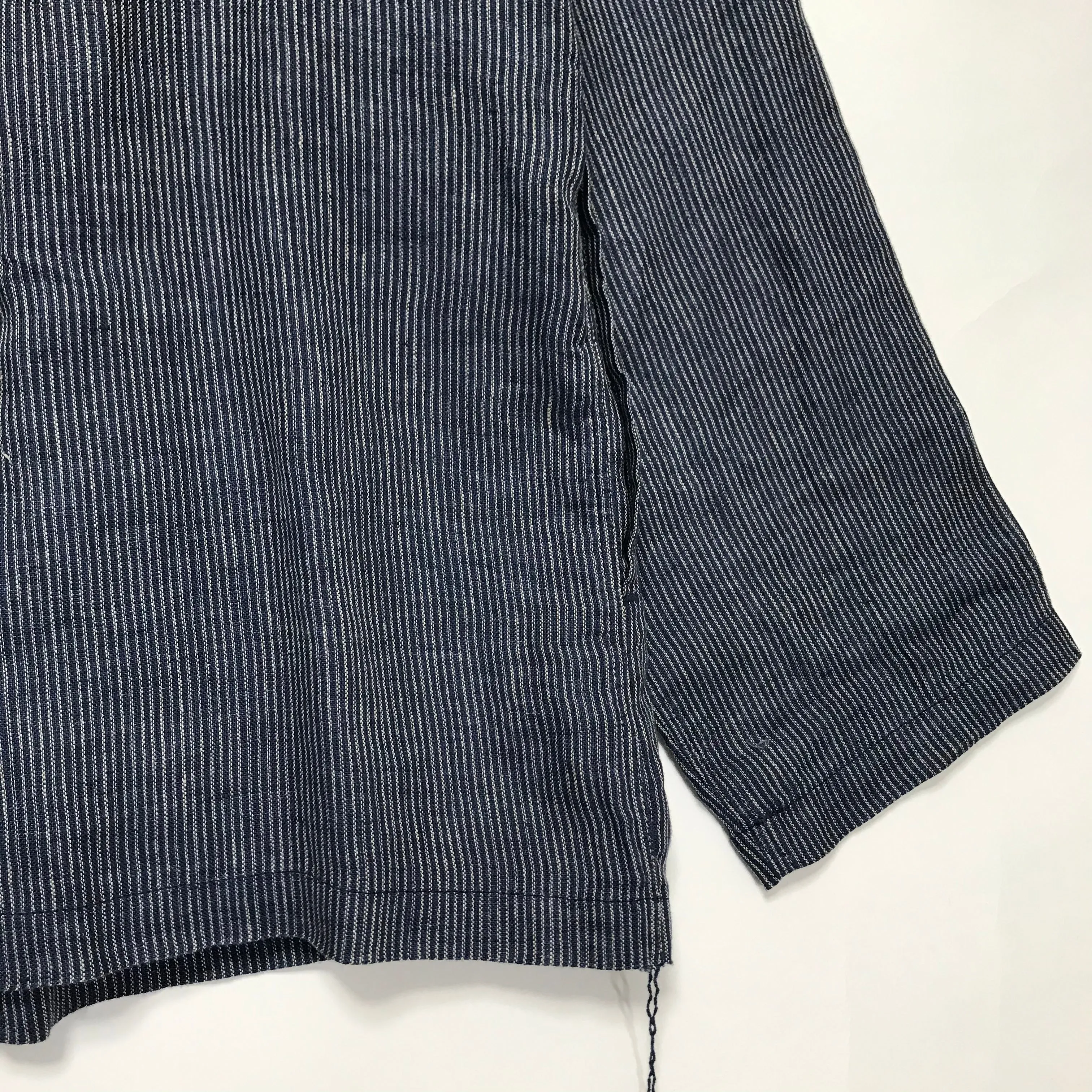 [L] Kapital Kakashi Linen Indigo Hickory Stripe