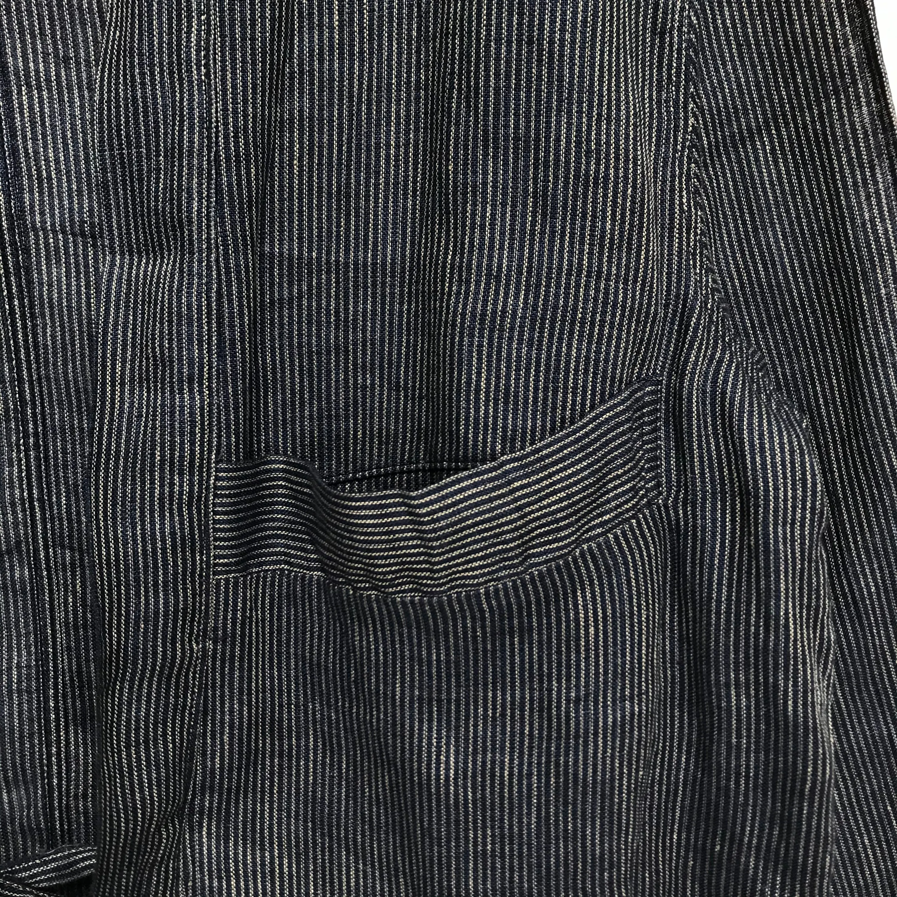 [L] Kapital Kakashi Linen Indigo Hickory Stripe