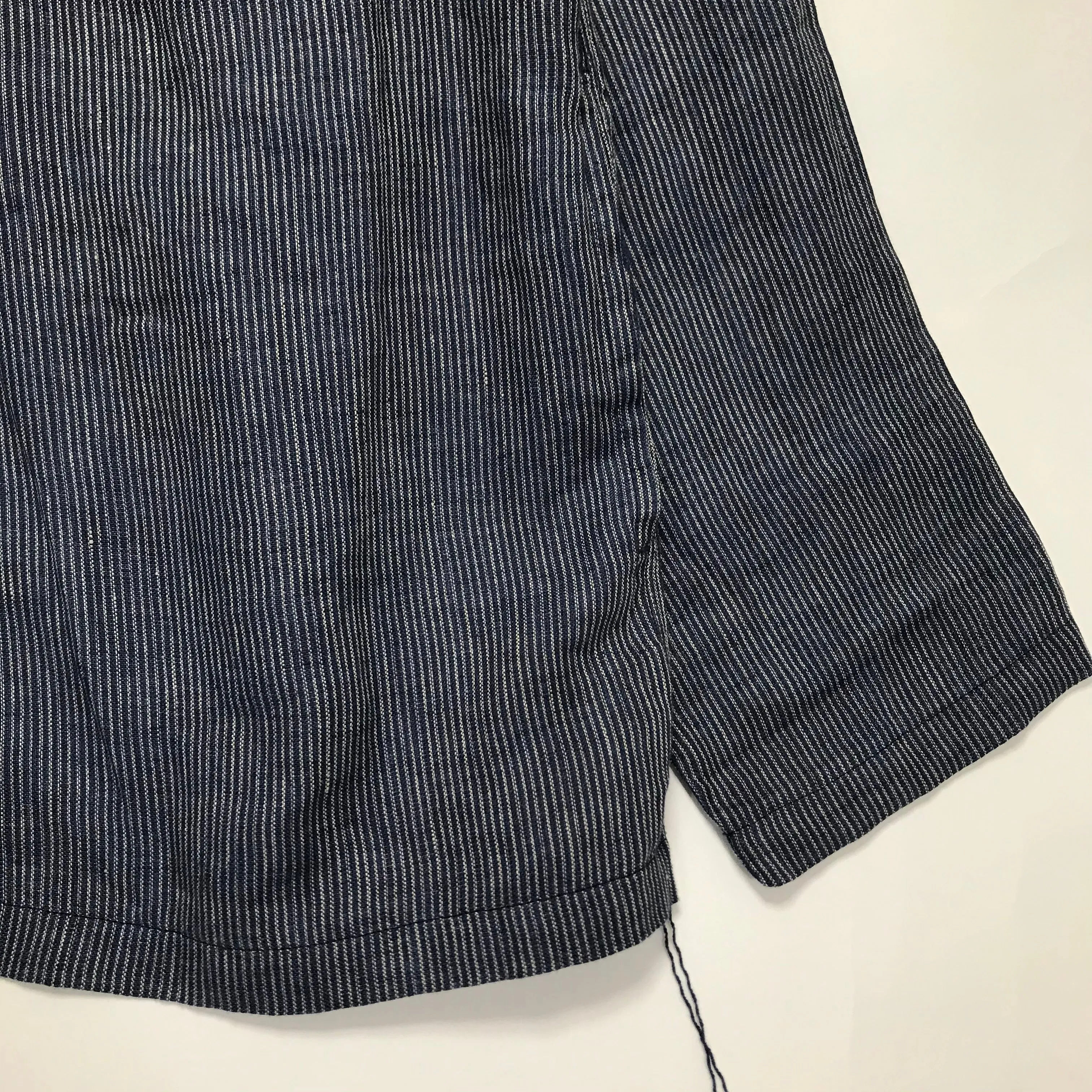 [L] Kapital Kakashi Linen Indigo Hickory Stripe