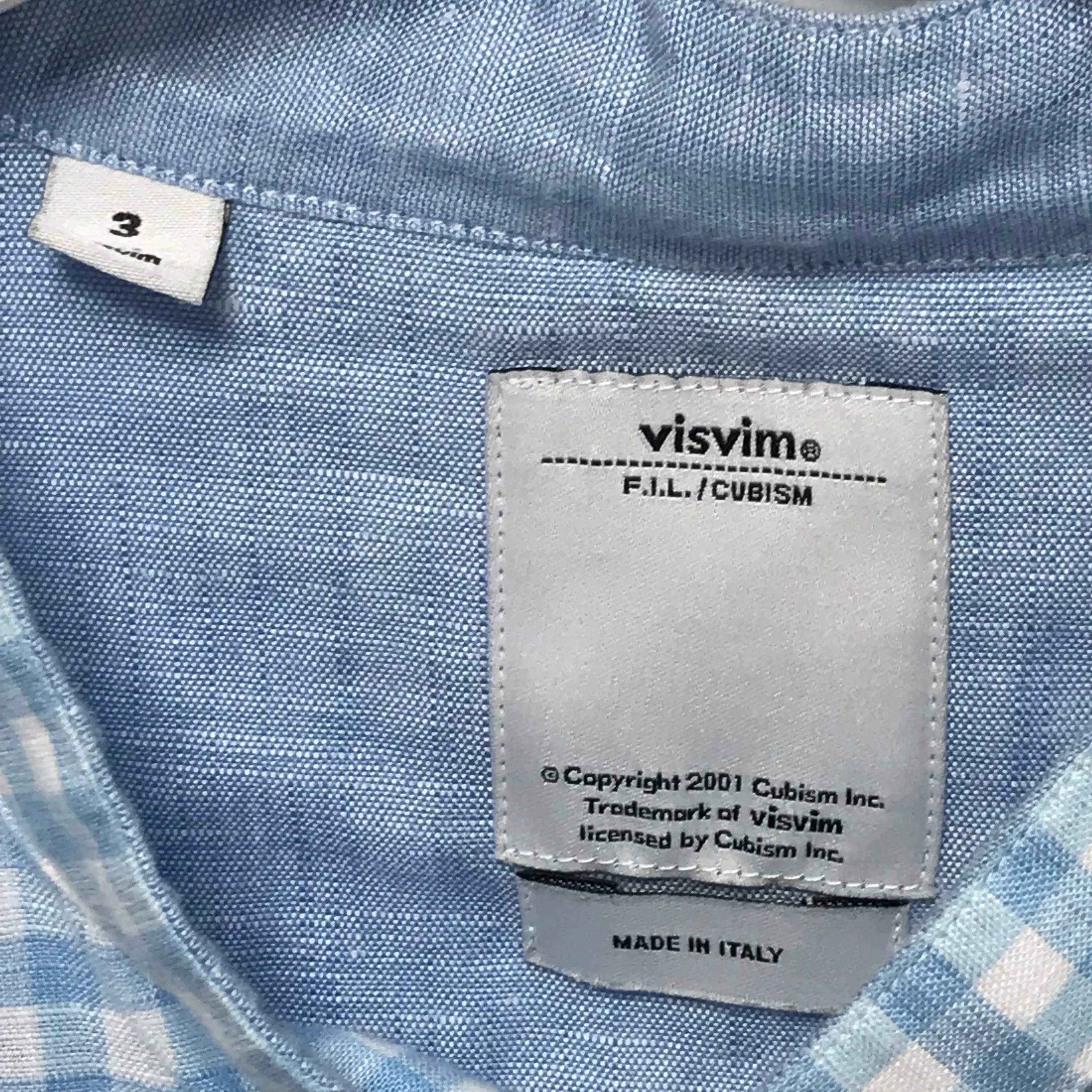 [L] Visvim Ingall Band Collar L/S Shirt IT (Italy) Blue
