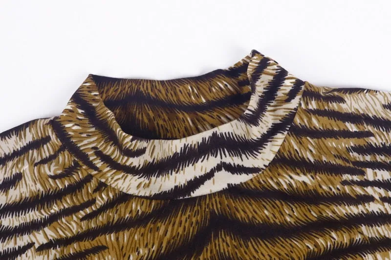 Leopard Print Long Sleeve Slim Sexy Dress