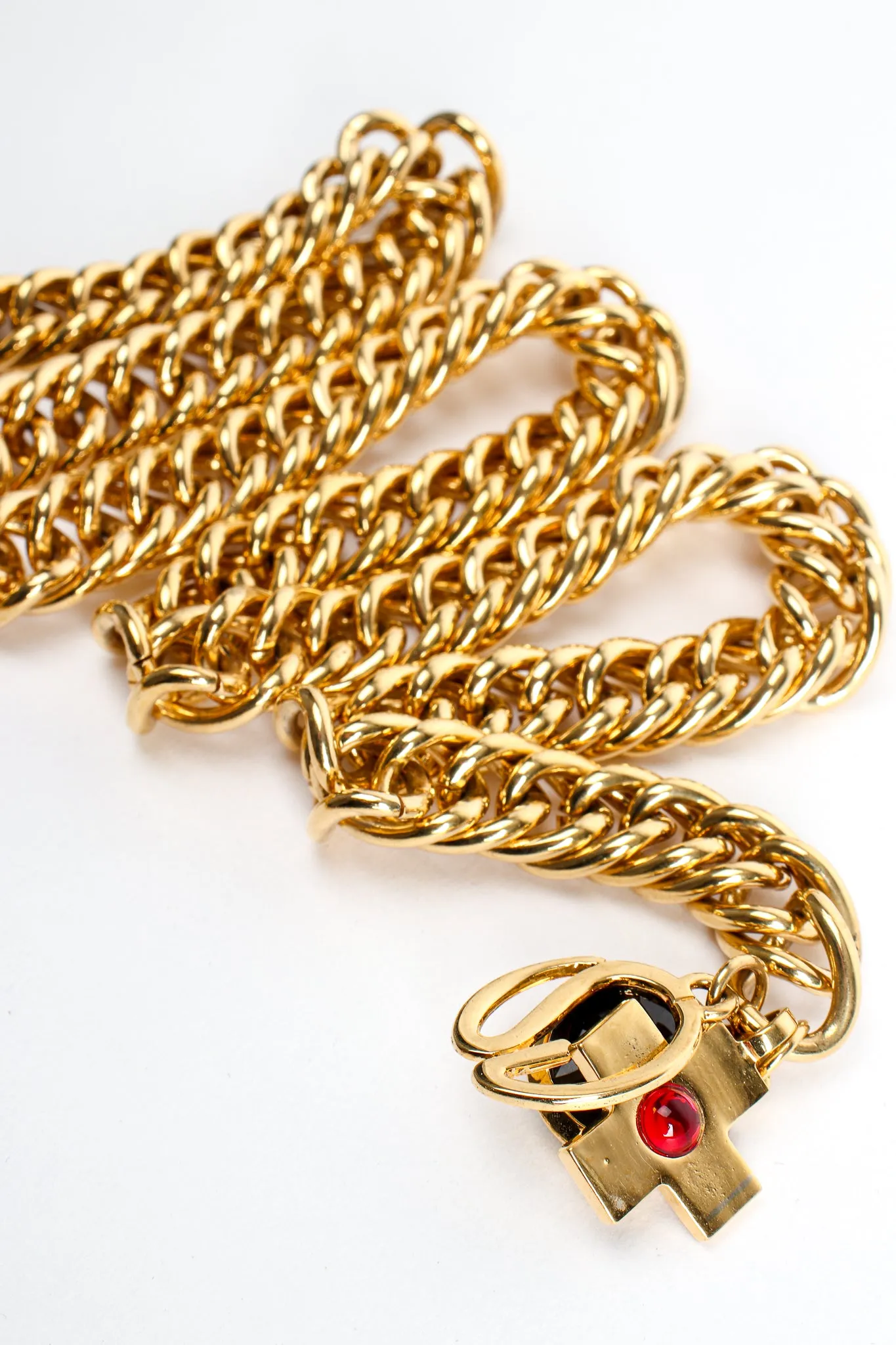 Logo Charm Chain Belt