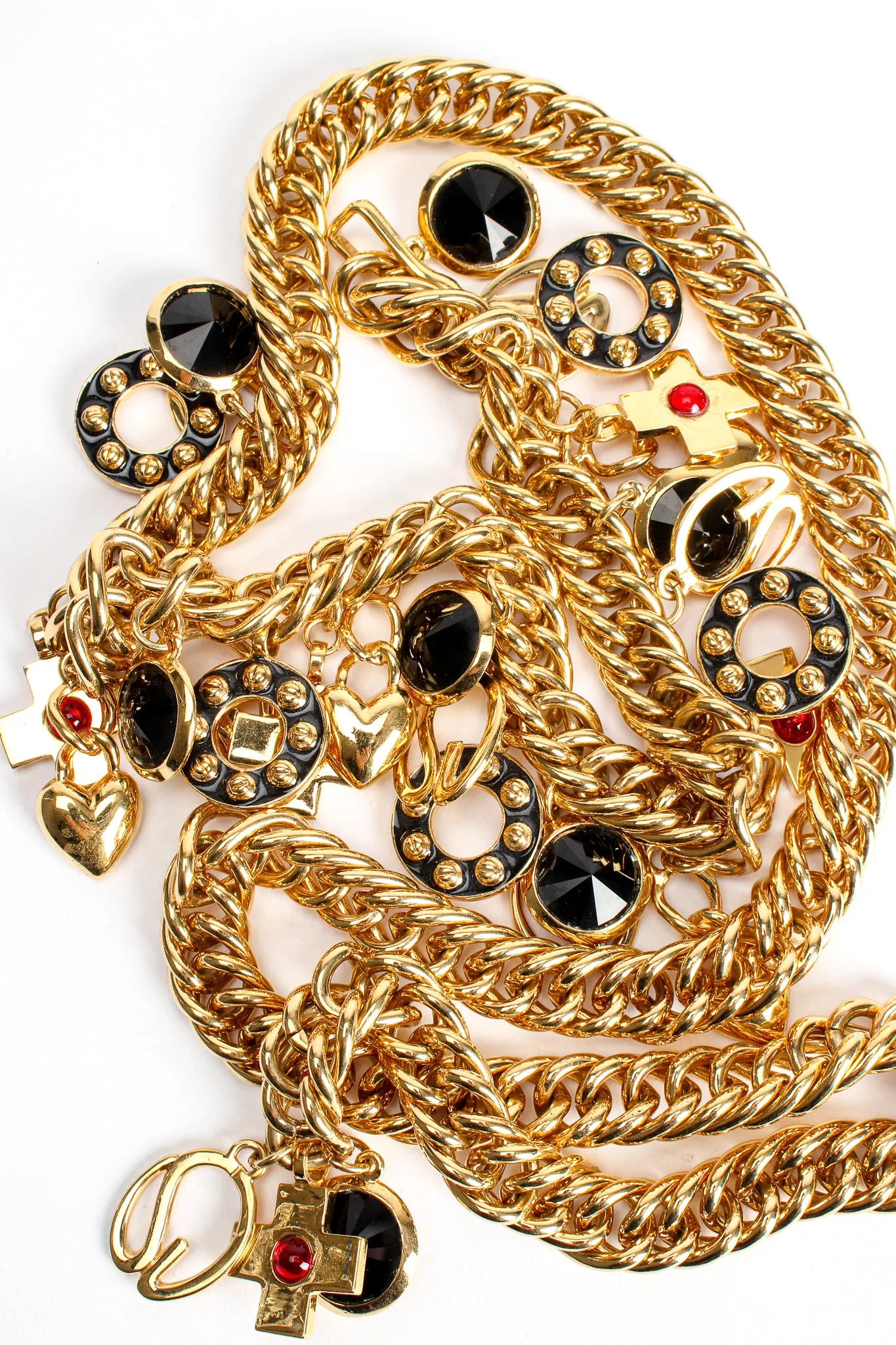 Logo Charm Chain Belt