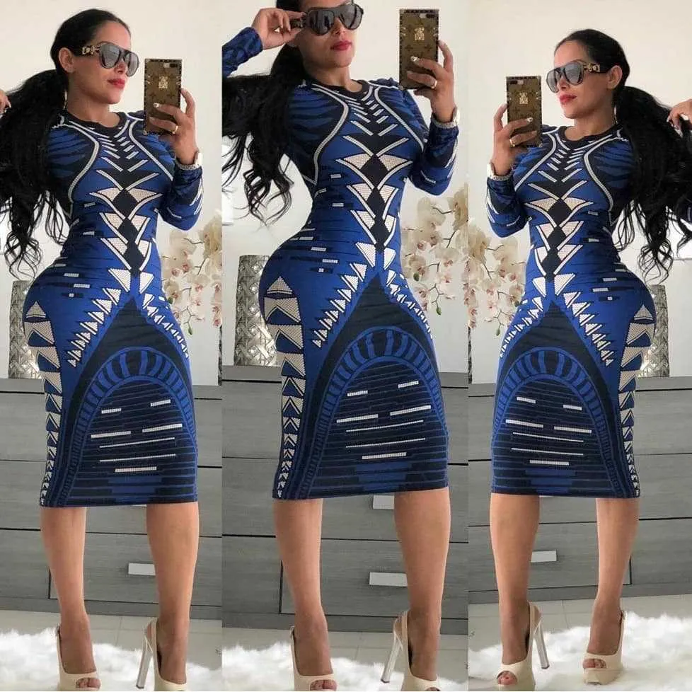 Long Sleeve Knee-Length Dresses