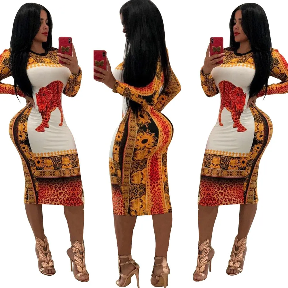 Long Sleeve Knee-Length Dresses