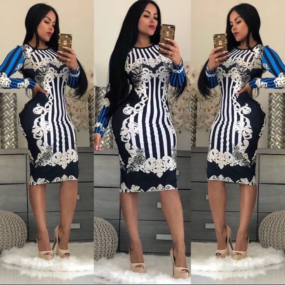 Long Sleeve Knee-Length Dresses