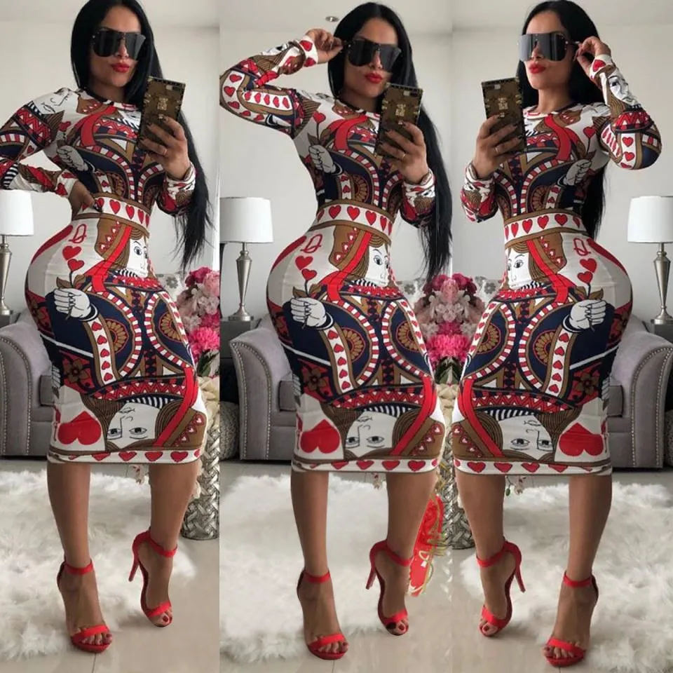Long Sleeve Knee-Length Dresses