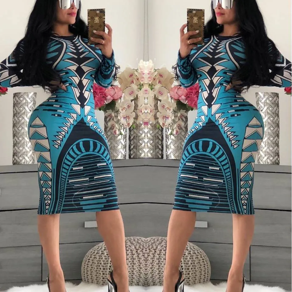 Long Sleeve Knee-Length Dresses