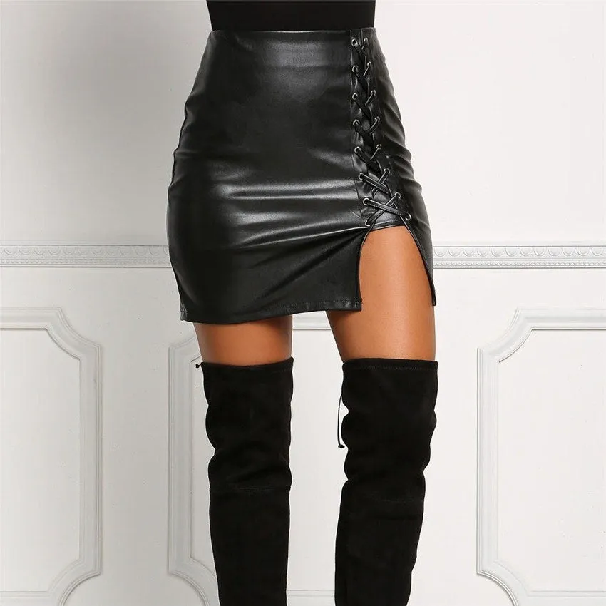LORDXX Vegan Leather Mini Black Bandage